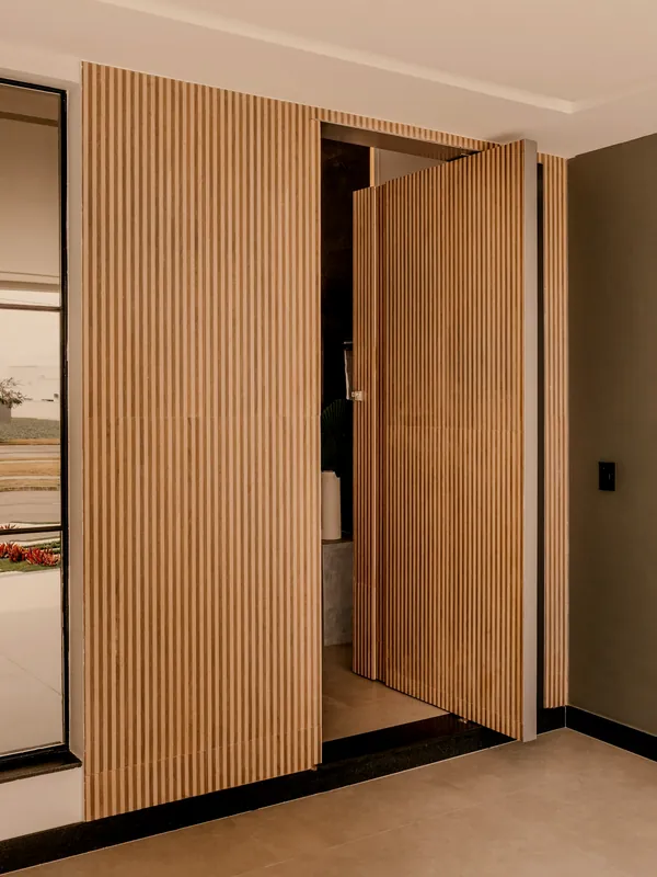 Style reference photo: Modern pivot doors